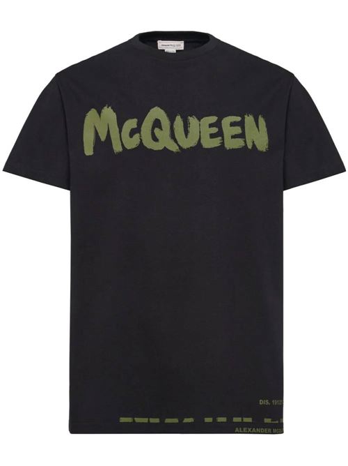 T-shirt con stampa Graffiti Alexander McQueen | 622104QTAAC0519